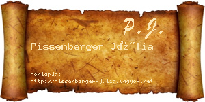 Pissenberger Júlia névjegykártya